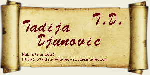 Tadija Đunović vizit kartica